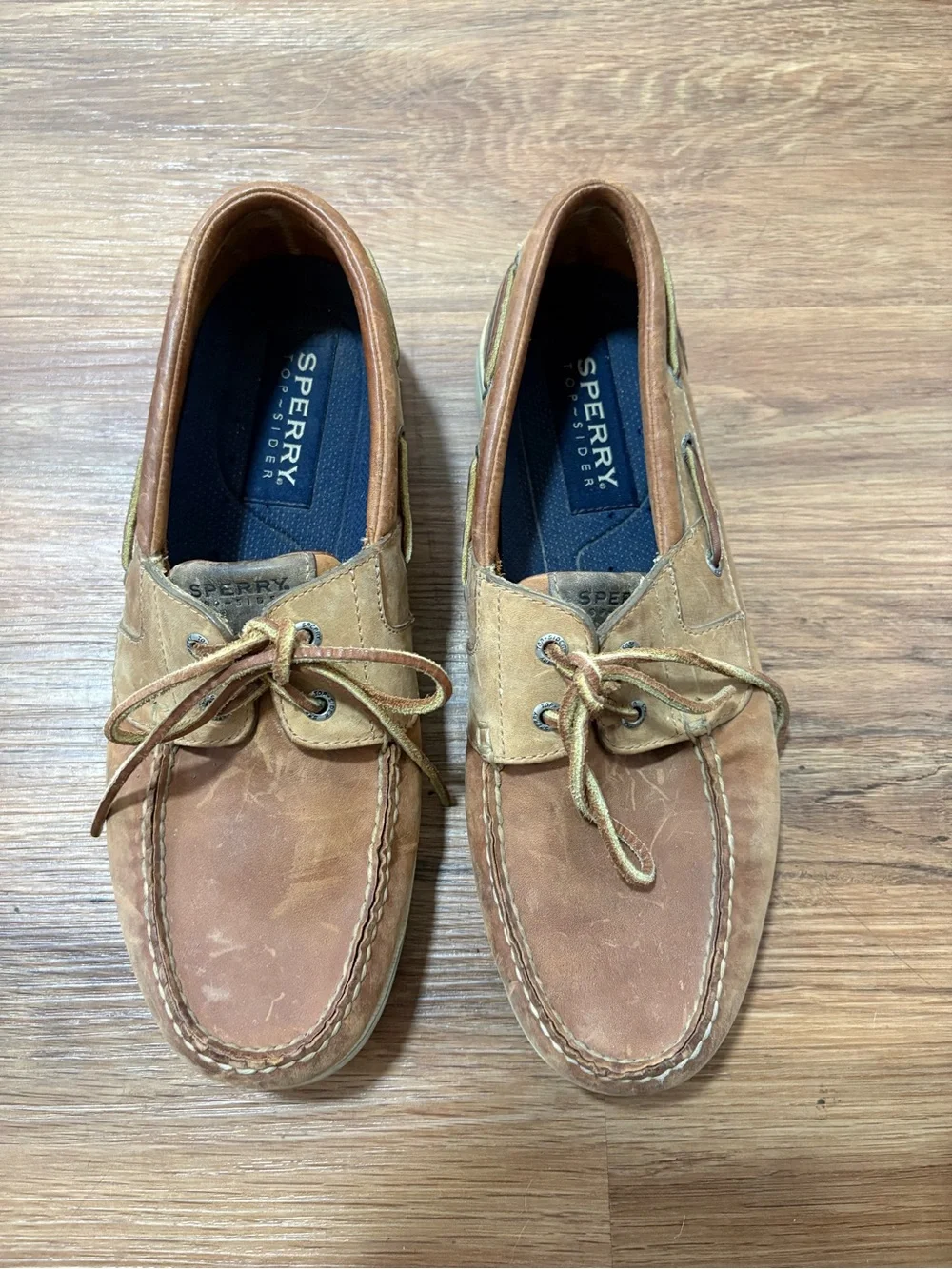 Sperry Top-Sider Men’s Leather Boat Shoes Brown Size 11.5W Wide Lace Up